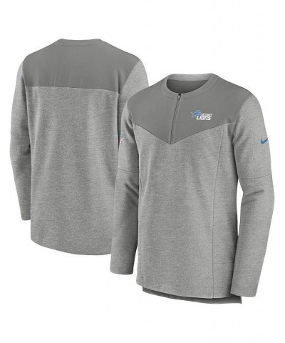 Men's Gray Detroit Lions Sideline Lockup Performance Quarter-zip Jacket $51.29 Jackets