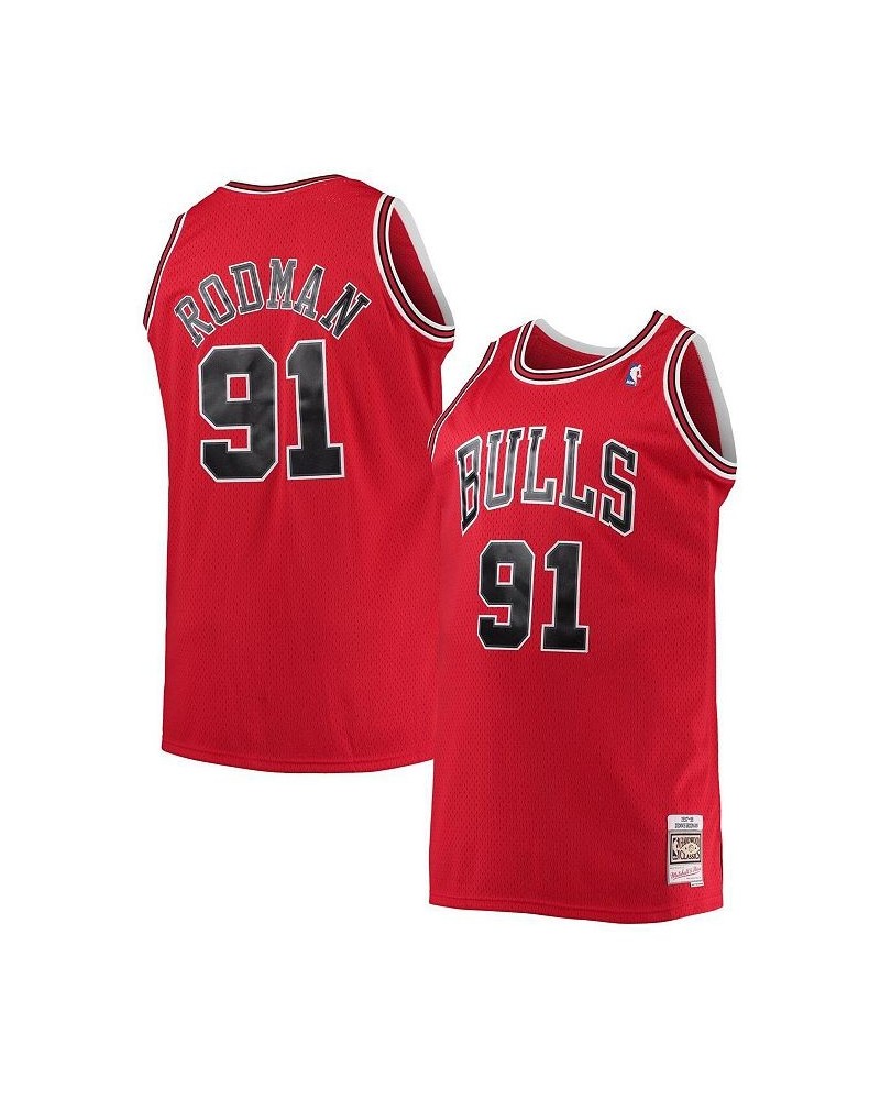 Men's Dennis Rodman Red Chicago Bulls Big and Tall Hardwood Classics Swingman Jersey $52.50 Jersey