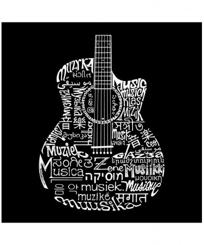 Men's Premium Word Art T-shirt - Languages Guitar Black $19.80 T-Shirts